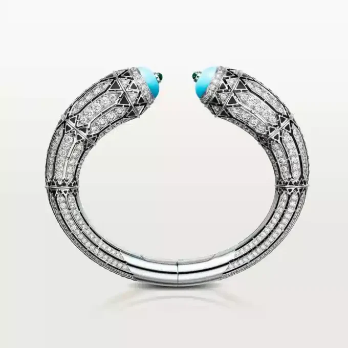 Geometrie & Contrastes-armbånd, turkis, pavé