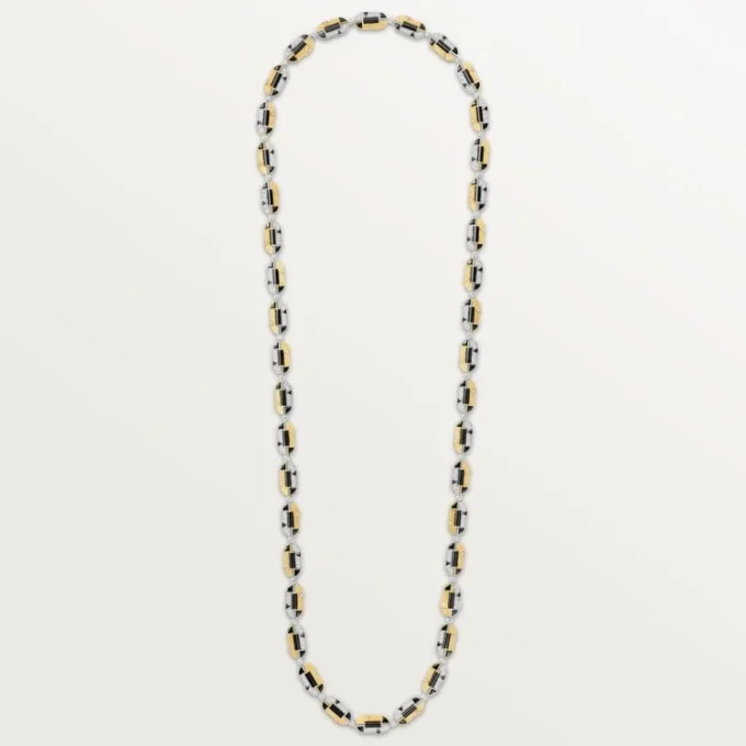 Geometrie & Contrastes halskjede, onyx, multi-wear, pavé