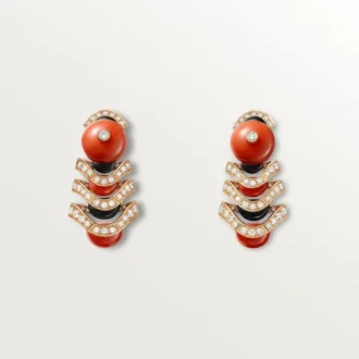 Geometrie & Contrastes Øredobber, Korall, Pavé