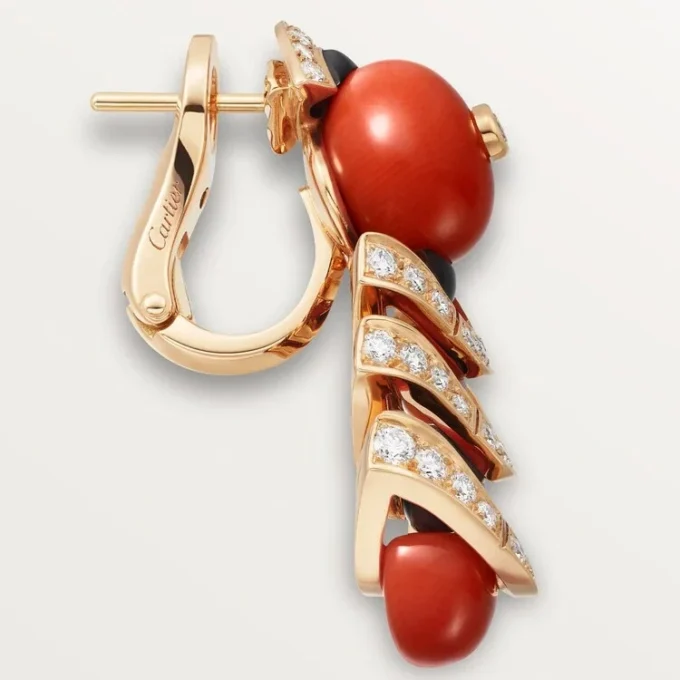 Geometrie & Contrastes Øredobber, Korall, Pavé