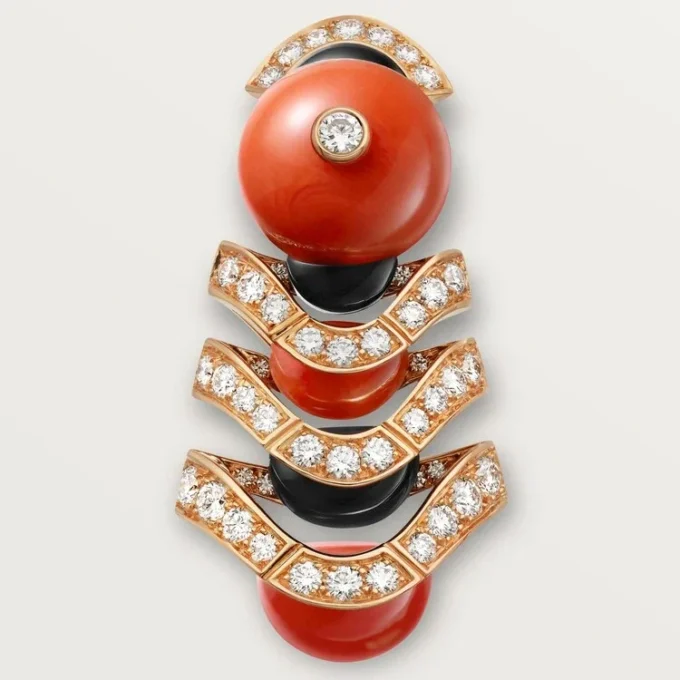 Geometrie & Contrastes Øredobber, Korall, Pavé
