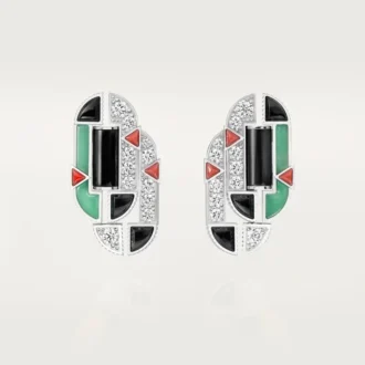 Geometrie & Contrastes-øreringer, krysopras, pavé