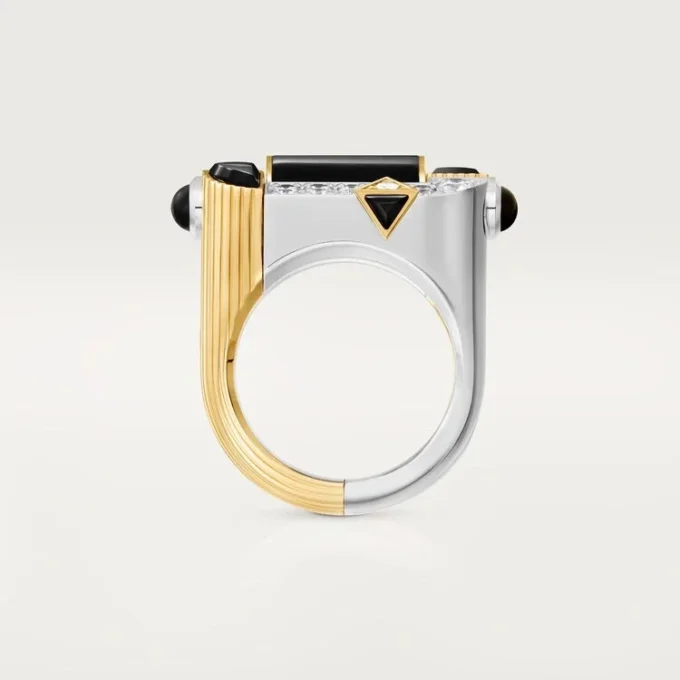 Geometrie & Contrastes-ring, onyx, pavé