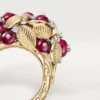 Grain De Cafe-ring, rubellitt, delvis pavé