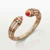 High Jewelry-armbånd – Rosegull, korall, onyx, svart lakk, diamanter – Cartier
