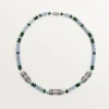 High Jewelry-halskjede – hvitt gull, kalcedon, skarn, turkis, svart lakk, diamanter – Cartier