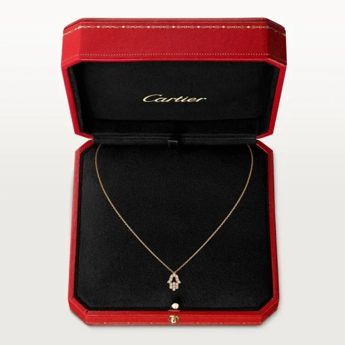 Hjerter og symboler-anheng – rosa gull, diamanter – Cartier