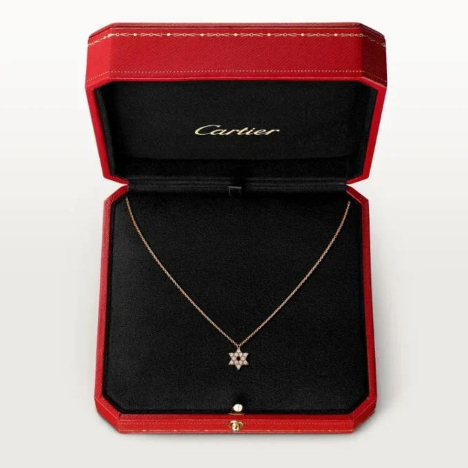 Hjerter og symboler-anheng – rosa gull, diamanter – Cartier