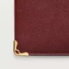 Internasjonal lommebok med sidefolder, Must De Cartier – burgunder kalveskinn, gullfinish – Cartier