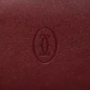 Internasjonal lommebok med sidefolder, Must De Cartier – burgunder kalveskinn, gullfinish – Cartier