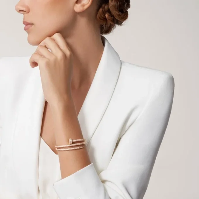 Juste Un Clou-armbånd, dobbelt, halvpavé