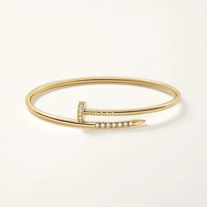Juste Un Clou-armbånd, liten modell, diamantbesatt på baksiden