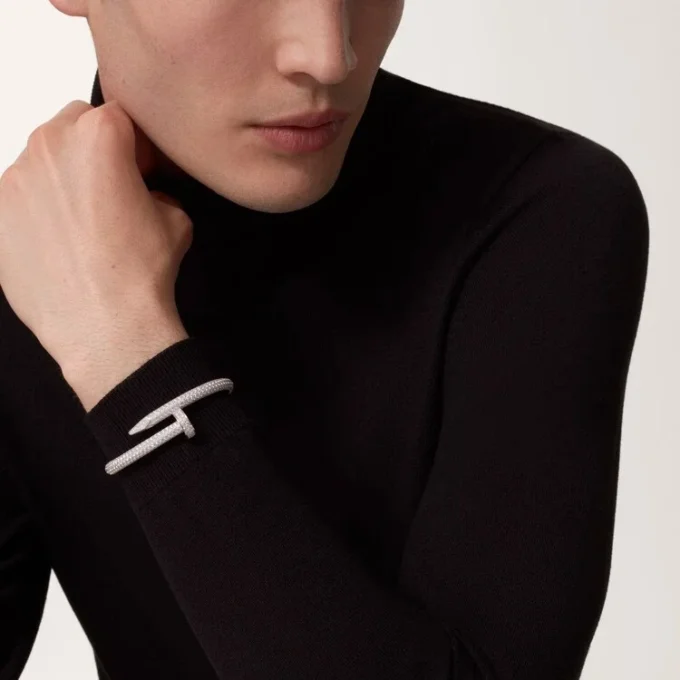 Juste Un Clou-armbånd, stor modell, halvbelagt