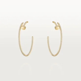 Juste Un Clou hoop-øreringer, stor modell, pavé