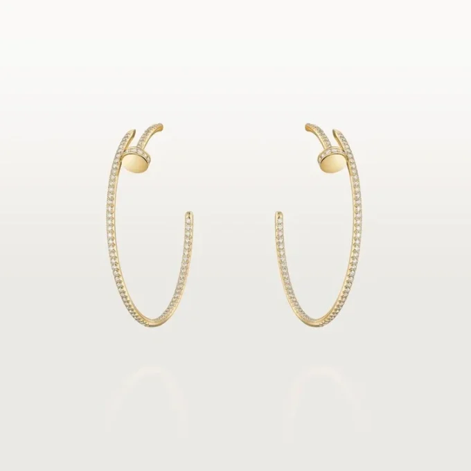 Juste Un Clou hoop-øreringer, stor modell, pavé