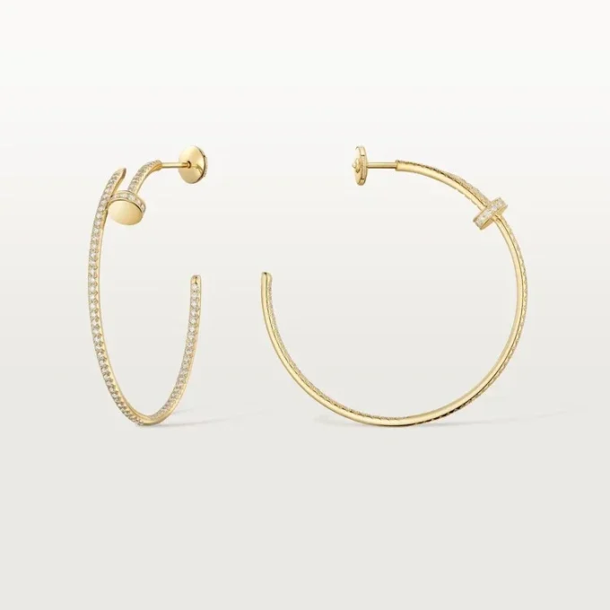 Juste Un Clou hoop-øreringer, stor modell, pavé