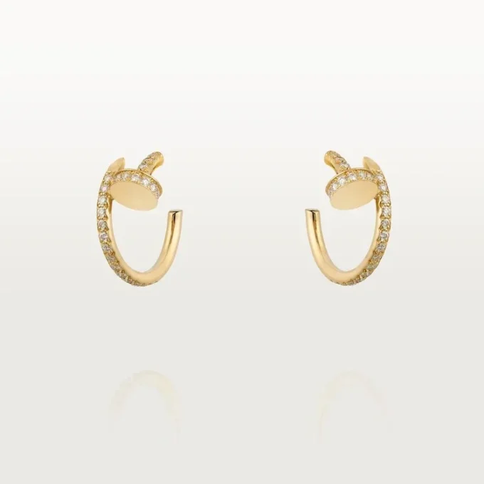 Juste Un Clou-øreringer – gult gull, diamanter – Cartier