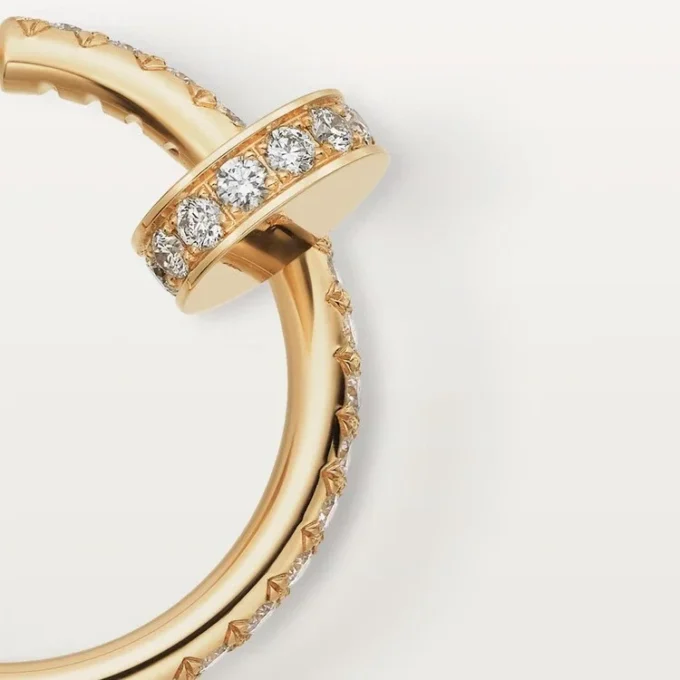 Juste Un Clou-øreringer – gult gull, diamanter – Cartier