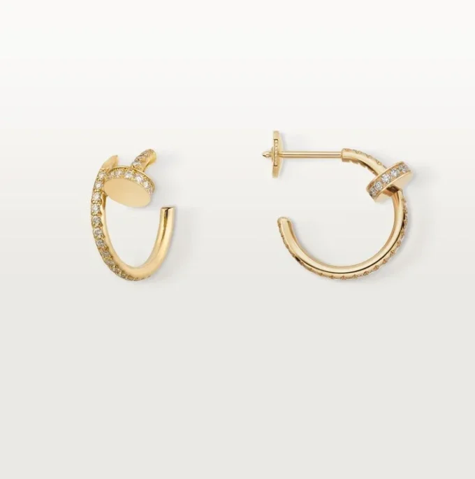 Juste Un Clou-øreringer – gult gull, diamanter – Cartier