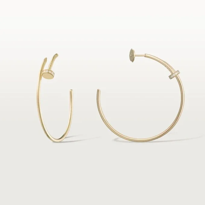 Juste Un Clou-øreringer – gult gull, diamanter – Cartier
