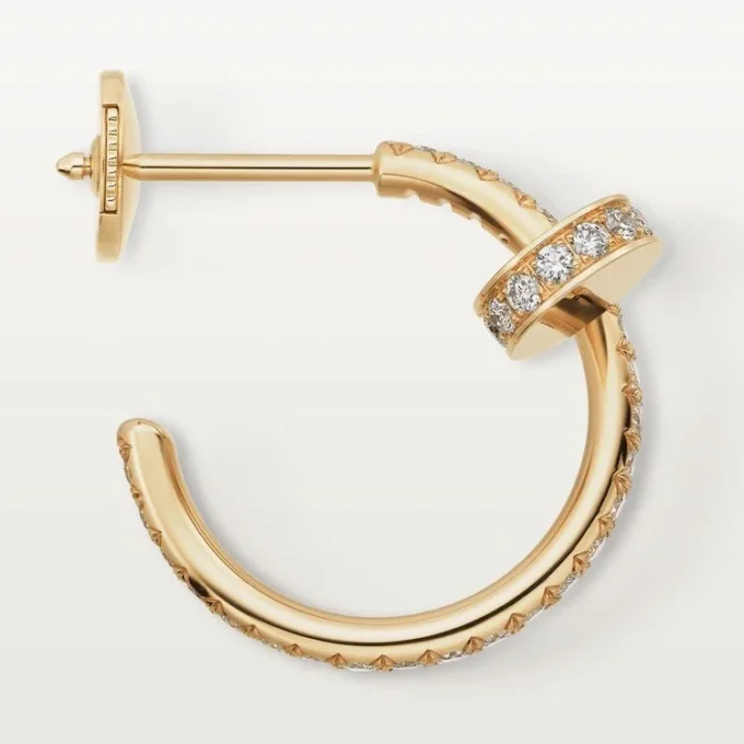 Juste Un Clou-øreringer – gult gull, diamanter – Cartier