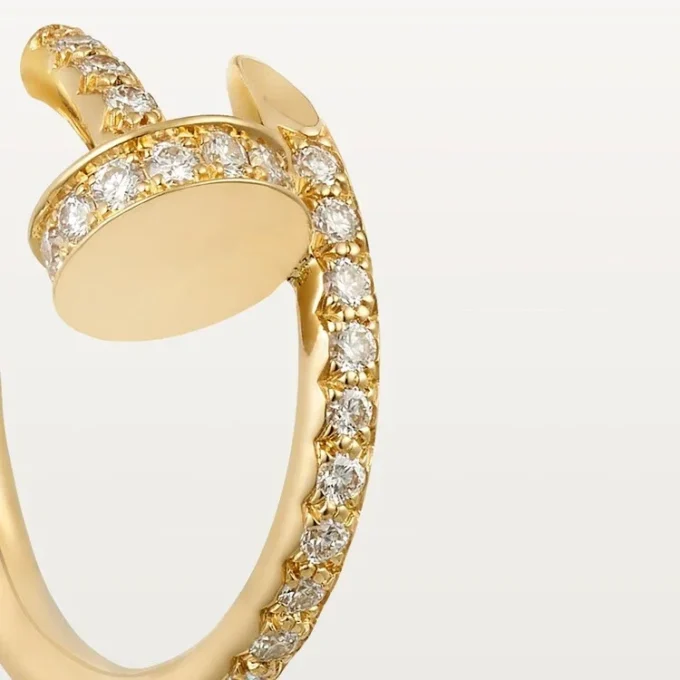 Juste Un Clou-øreringer – gult gull, diamanter – Cartier