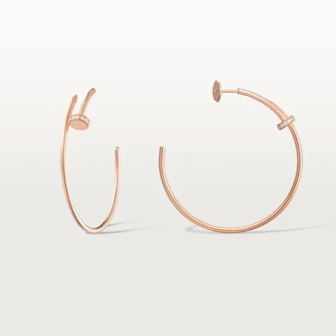 Juste Un Clou-øreringer – rosa gull, diamanter – Cartier