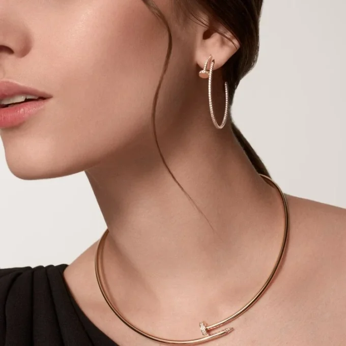 Juste Un Clou-øreringer – Rosagull, diamanter – Cartier