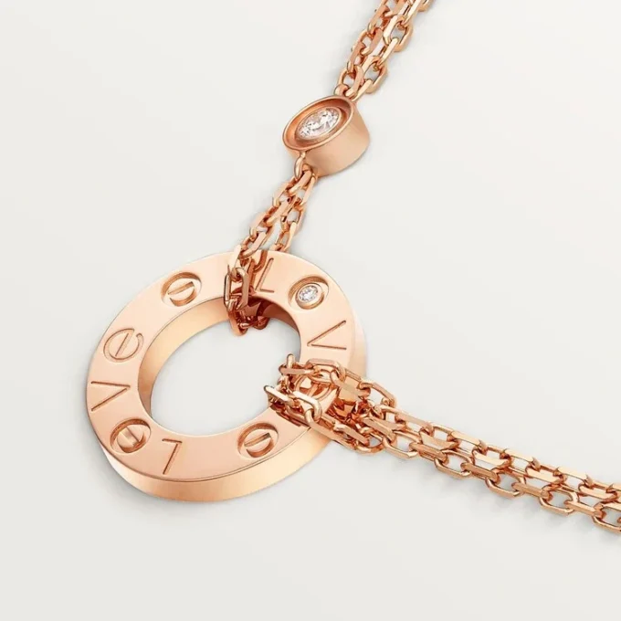 Kjærlighetshalskjede, 2 diamanter – Rosegull, Diamanter – Cartier