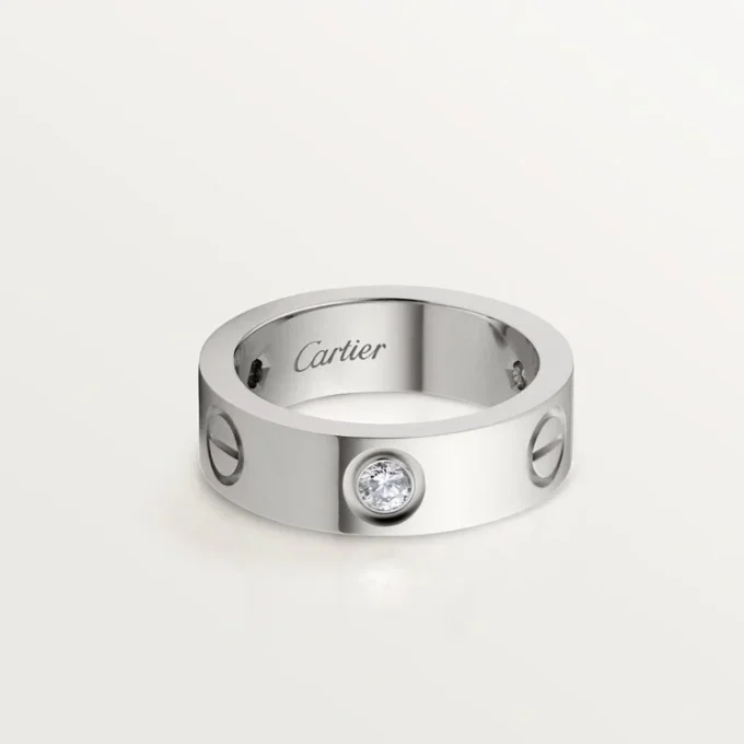 Kjærlighetsring, 3 diamanter – hvitt gull, diamanter – Cartier