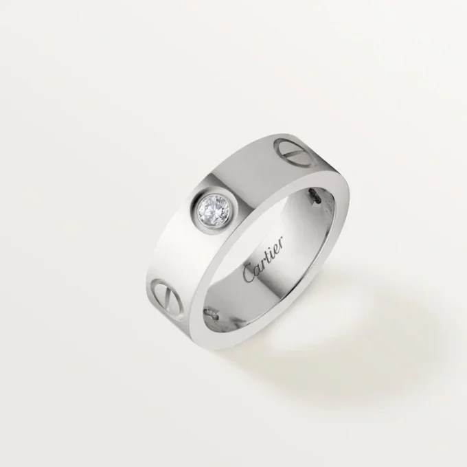 Kjærlighetsring, 3 diamanter – hvitt gull, diamanter – Cartier