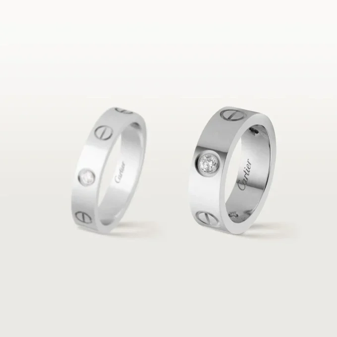 Kjærlighetsring, 3 diamanter – hvitt gull, diamanter – Cartier