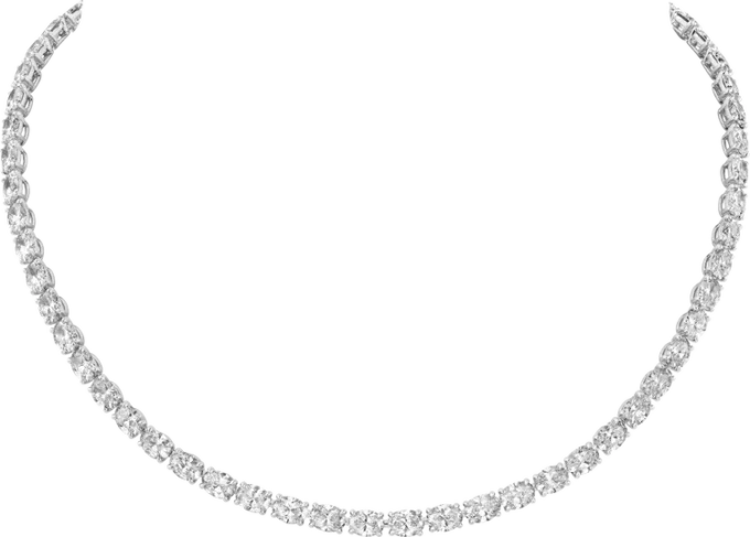 Lignes Essentielles halskjede, ovalslipte diamanter