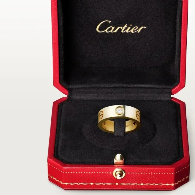 Love 3 diamantring – gult gull, klassisk modell | Cartier Us