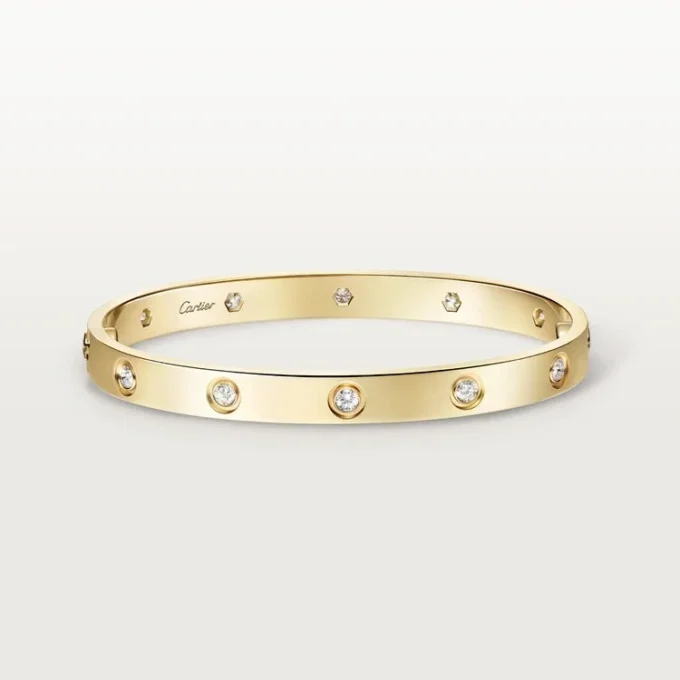 Love-armbånd, klassisk modell, 10 diamanter