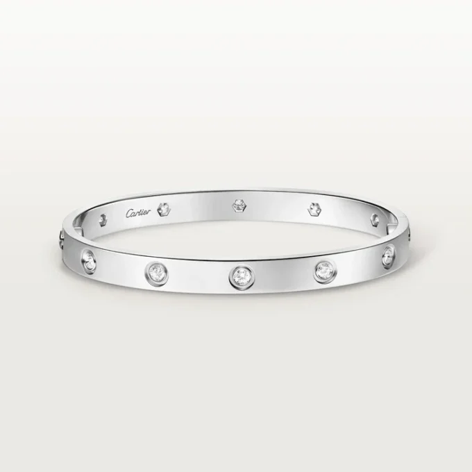 Love-armbånd, klassisk modell, 10 diamanter