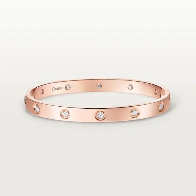 Love-armbånd, klassisk modell, 10 diamanter