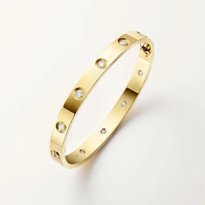 Love-armbånd, klassisk modell, 10 diamanter