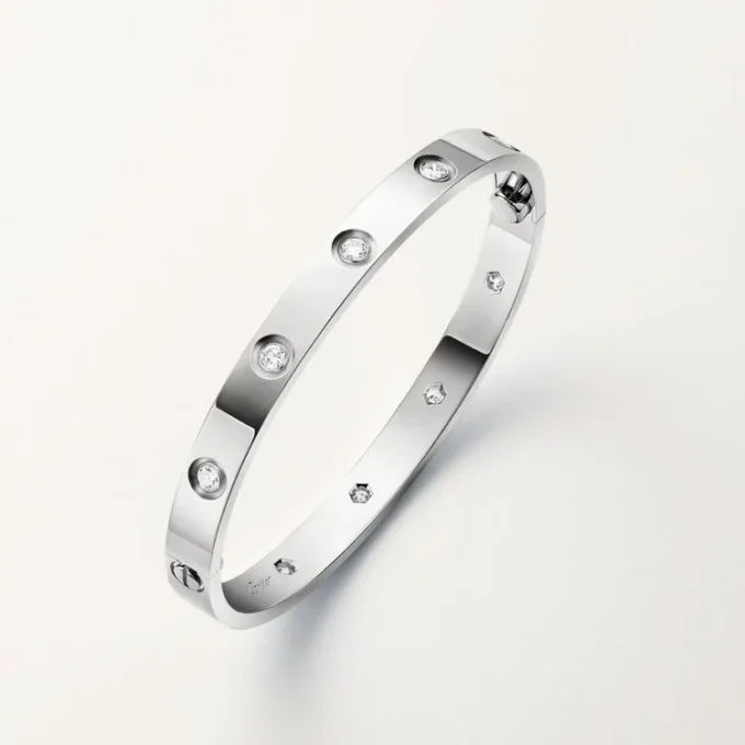 Love-armbånd, klassisk modell, 10 diamanter