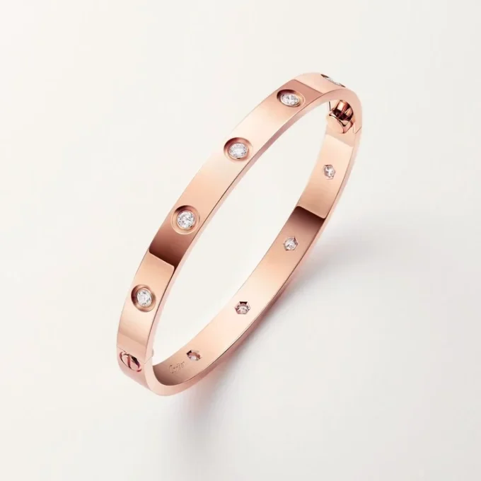 Love-armbånd, klassisk modell, 10 diamanter