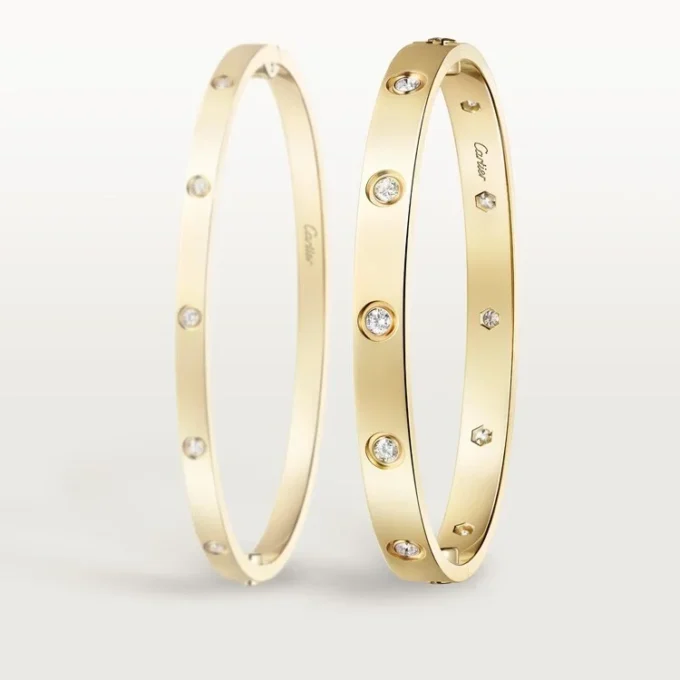 Love-armbånd, klassisk modell, 10 diamanter