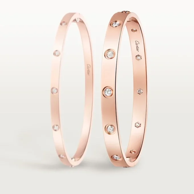Love-armbånd, klassisk modell, 10 diamanter