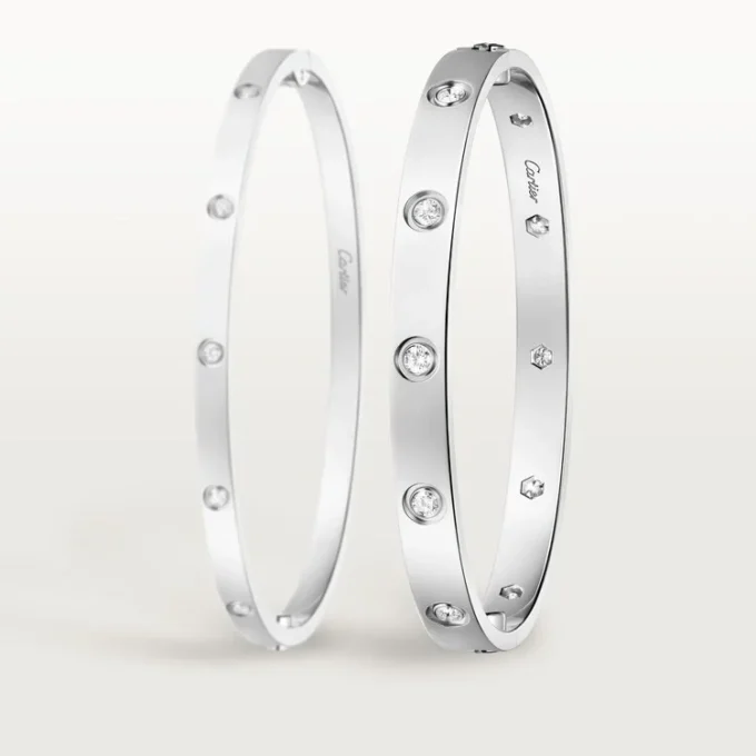 Love-armbånd, klassisk modell, 10 diamanter