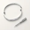 Love-armbånd, klassisk modell, børstet, 4 diamanter
