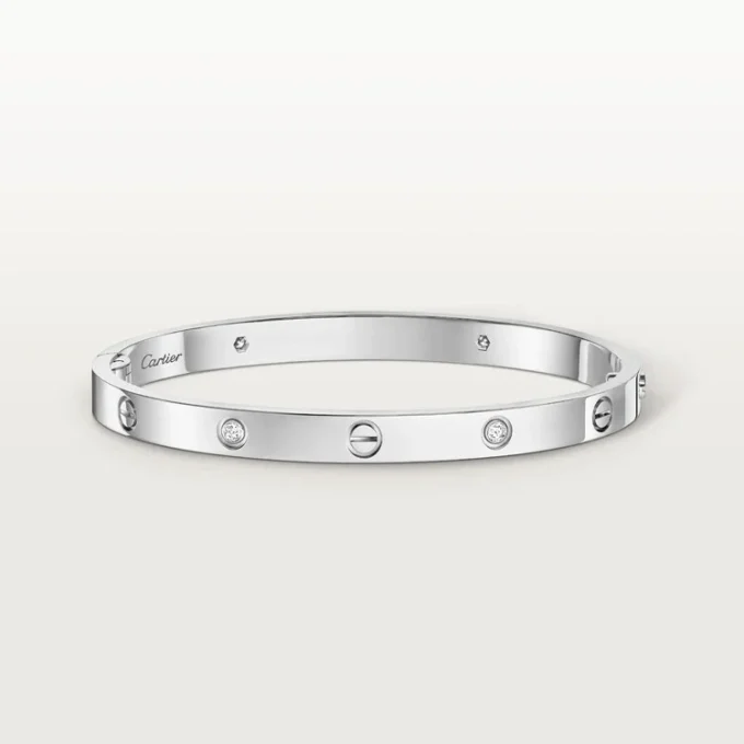 Love-armbånd, medium modell, 4 diamanter
