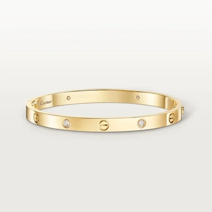 Love-armbånd, medium modell, 4 diamanter