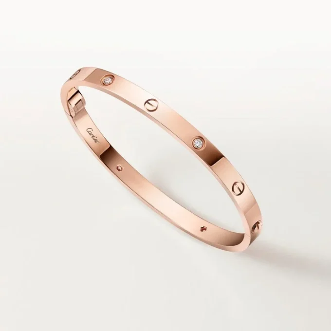 Love-armbånd, medium modell, 4 diamanter