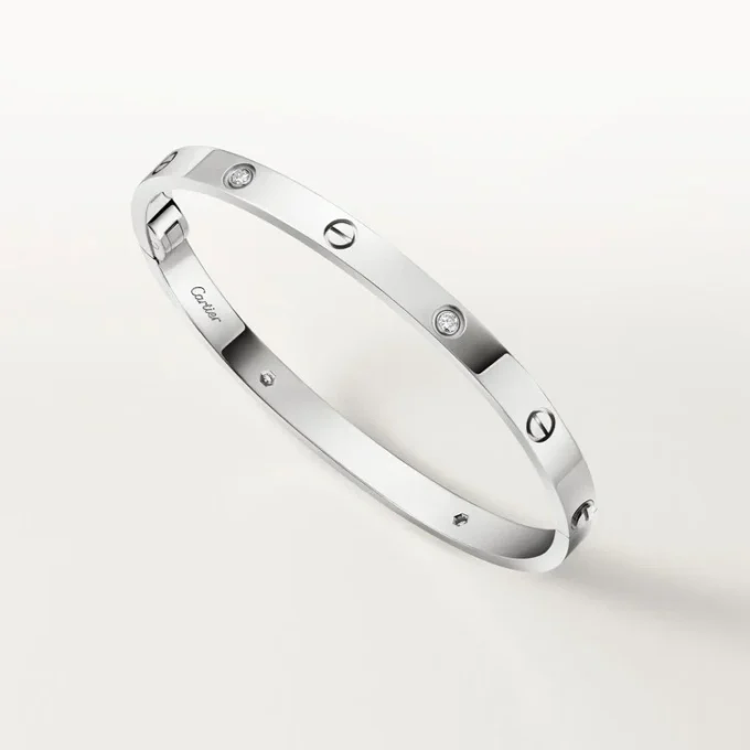 Love-armbånd, medium modell, 4 diamanter