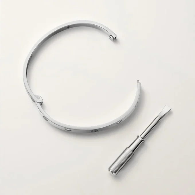Love-armbånd, medium modell, 4 diamanter