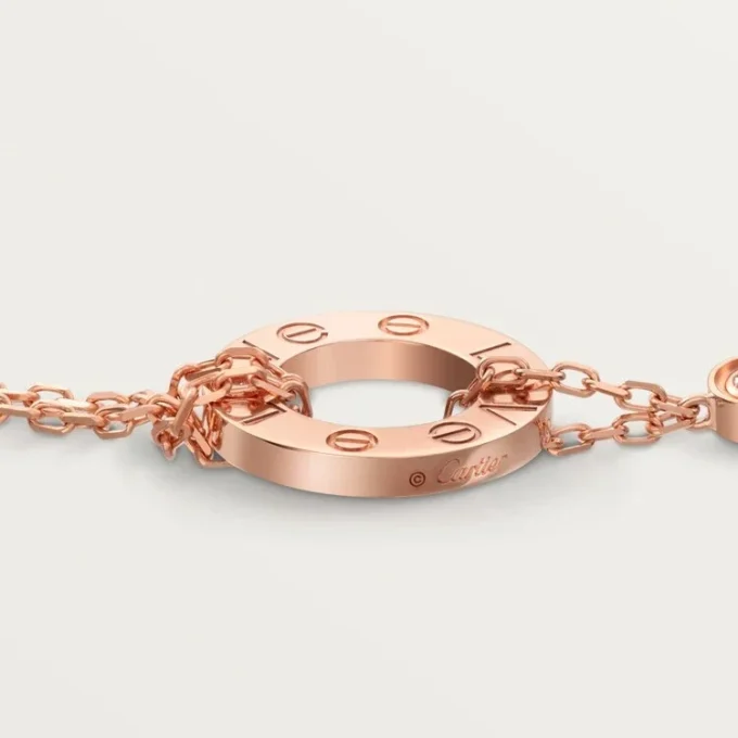 Love-armbånd, på kjede, 2 diamanter